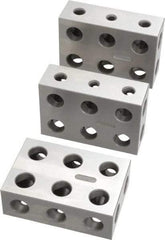 SPI - 0.0001 Squareness Per Inch, Hardened Steel, 1-2-3 Block Setup Block - 0.0002 Inch Overall Tolerance, 5/16 - 18 Inch Tapped Hole Size, 55-60 Rc Hardness, Sold As Matched Set of 3 - Caliber Tooling