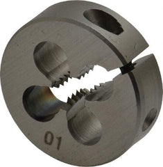 OSG - #10-24 UNC Thread, 13/16" Outside Diam High Speed Steel Round Die - 1/4" Thick, Right Hand Thread, Adjustable - Exact Industrial Supply