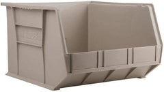 Akro-Mils - 75 Lb. Load Capacity, 18" Deep, Gray Polymer Hopper Stacking Bin - 11" High x 16-1/2" Wide x 18" Long - Caliber Tooling