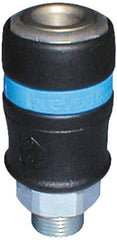 Prevost - 3/8 Male NPT Industrial Pneumatic Hose Safety Coupler - Fiber Glass, 1/2" Body Diam - Caliber Tooling