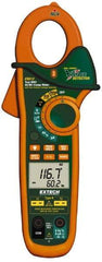 Extech - EX613, CAT III, Digital True RMS Auto Ranging Clamp Meter with 1-1/4" Clamp On Jaws - 600 VAC/VDC, 400 AC/DC Amps, Measures Voltage, Capacitance, Current, Frequency, Resistance - Caliber Tooling