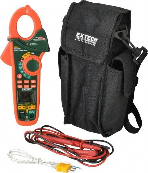 Extech - EX623, CAT III, Digital True RMS Auto Ranging Clamp Meter with 1-1/4" Clamp On Jaws - 600 VAC/VDC, 400 AC/DC Amps, Measures Voltage, Capacitance, Current, Frequency, Resistance, Temperature - Caliber Tooling