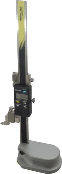 Mitutoyo - 8" Electronic Height Gage - 0.0005" Resolution, Accurate to 0.001", LCD Display, SPC Data Output - Caliber Tooling