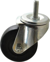 E.R. Wagner - 3-1/2" Diam x 1-1/4" Wide x 4-1/2" OAH Stem Mount Swivel Caster - Soft Rubber, 155 Lb Capacity, Delrin Bearing, 1/2-13 x 1-1/2" Threaded Stem - Caliber Tooling