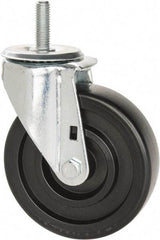 E.R. Wagner - 5" Diam x 1-3/8" Wide x 6-1/8" OAH Stem Mount Swivel Caster - Polyolefin, 300 Lb Capacity, Delrin Bearing, 1/2-13 x 1-1/2" Threaded Stem - Caliber Tooling