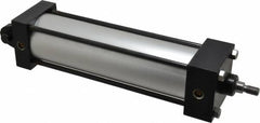 Norgren - 8" Stroke x 2-1/2" Bore Single Acting Air Cylinder - 3/8 Port, 7/16-20 Rod Thread, 250 Max psi, -20 to 200°F - Caliber Tooling