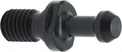 Parlec - B Style, CAT50 Taper, 1-8 Thread, 90° Angle Radius, Standard Retention Knob - 2.772" OAL, 15/16" Knob Diam, 0.188" Flange Thickness, 1.232" from Knob to Flange, 1.03" Pilot Diam - Exact Industrial Supply