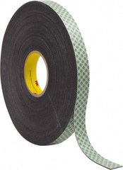 3M - 1" x 36 Yd Acrylic Adhesive Double Sided Tape - 1/16" Thick, Black, Urethane Foam Liner, Continuous Roll, Series 4056 - Caliber Tooling