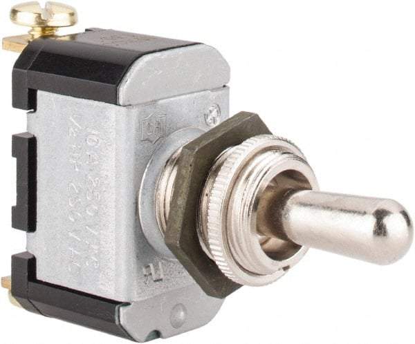 Eaton Cutler-Hammer - SPST Heavy Duty On-Off-On Toggle Switch - Screw Terminal, Bat Handle Actuator, 1/2 hp at 50 VAC hp, 125/250 VAC & 28 VDC - Caliber Tooling