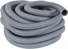 Hi-Tech Duravent - 1-1/2" ID, 26 Hg Vac Rating, 35 psi, PVC Vacuum & Duct Hose - 50' Long, Gray, 1-1/8" Bend Radius, -20 to 150°F - Caliber Tooling