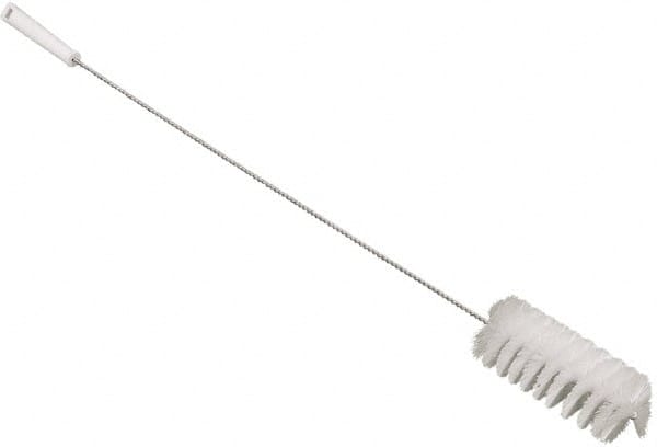 Vikan - 3" Diam Polyester Valve Brush - 34-1/4" OAL, 6-1/2" Head Length, Polypropylene & Stainless Steel Handle - Caliber Tooling