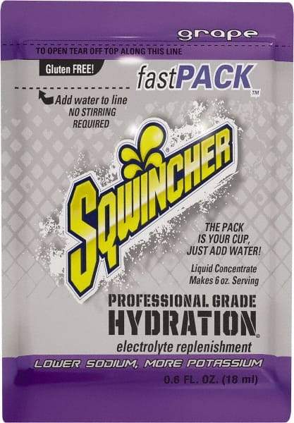 Sqwincher - 0.6 oz Pack Grape Activity Drink - Liquid Concentrate, Yields 6 oz - Caliber Tooling