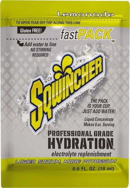 Sqwincher - 0.6 oz Pack Lemonade Activity Drink - Liquid Concentrate, Yields 6 oz - Caliber Tooling