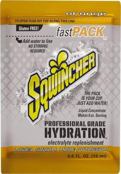 Sqwincher - 0.6 oz Pack Orange Activity Drink - Liquid Concentrate, Yields 6 oz - Caliber Tooling