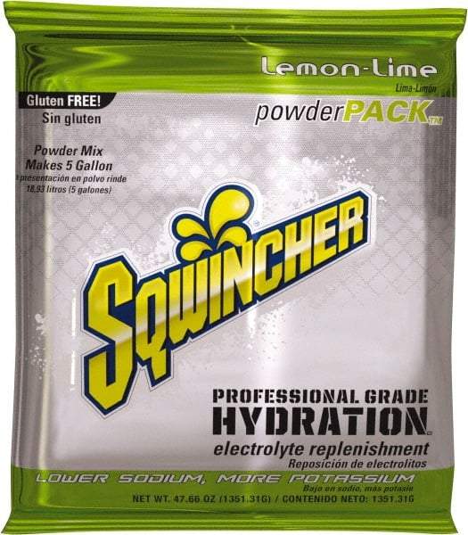 Sqwincher - 47.66 oz Pack Lemon-Lime Activity Drink - Powdered, Yields 5 Gal - Caliber Tooling