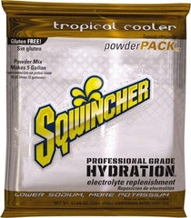 Sqwincher - 47.66 oz Pack Tropical Cooler Activity Drink - Powdered, Yields 5 Gal - Caliber Tooling