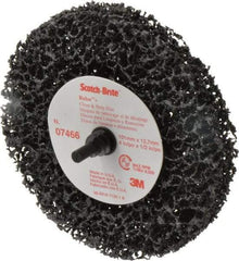 3M - 4" Very Coarse Grade Silicon Carbide Deburring Disc - 1/2" Center Hole, Quick Change Connection, Black, 8,000 Max RPM - Caliber Tooling