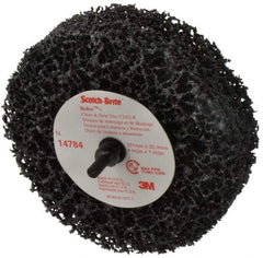 3M - 4" Very Coarse Grade Silicon Carbide Deburring Disc - 1" Center Hole, Arbor Connection, Black, 8,000 Max RPM - Caliber Tooling