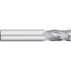 Square End Mill: 1/4'' Dia, 3/4'' LOC, 1/4'' Shank Dia, 2-1/2'' OAL, 4 Flutes, Solid Carbide Single End, Uncoated, Upcut Flute, 30 ° Helix, Centercutting, RH Cut, RH Flute