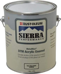 Rust-Oleum - 1 Gal Semi Gloss Black Acrylic Enamel - 180 to 545 Sq Ft/Gal Coverage, <0 g/L VOC Content, Direct to Metal - Caliber Tooling