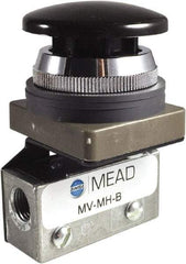 Mead - 0.11 CV Rate, 3 Way Pilot Air Valve - Mushroom Head Actuator - Caliber Tooling