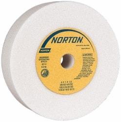 Norton - 60 Grit Aluminum Oxide Type 1 Internal Grinding Wheel - 4" Diam x 1/2" Hole x 1" Thick, 6,210 Max RPM, Medium Grade, M Hardness, Vitrified Bond, No Recess - Caliber Tooling