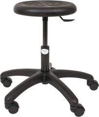 Made in USA - 15-1/2 to 20-1/2" High Utility Stool - Polyurethane Seat, Black - Caliber Tooling