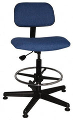 Bevco - Ergonomic Chair with Adjustable Footring - Cloth Seat, Royal Blue - Caliber Tooling