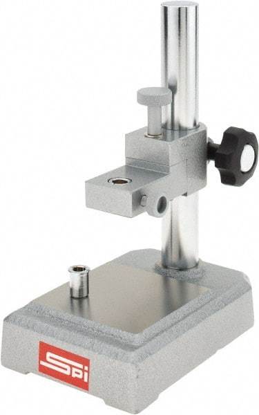 SPI - Rectangular Base, Comparator Gage Stand - 8-1/2" High, 5-3/4" Base Length x 4" Base Width x 1-1/2" Base Height, Includes Holder - Caliber Tooling