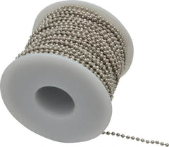 Made in USA - Number 3 Trade Size Steel Ball Chain - 0.095 Inch Ball Diameter, 12 Lbs. Tensile Strength, 100 Ft. Long , 94 Balls per Foot - Caliber Tooling