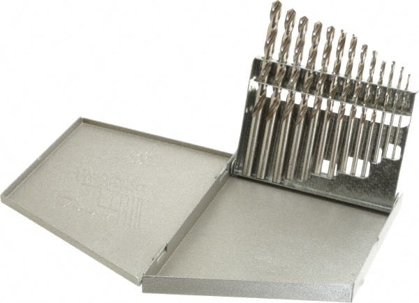 Triumph Twist Drill - 1/16 to 1/4", 118° Point, Bright Finish, High Speed Steel Jobber Length Drill Bit Set - Caliber Tooling