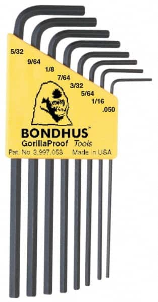 Bondhus - 8 Piece L-Key Hex Key Set - Caliber Tooling