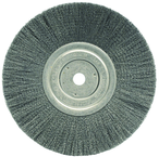 8" Diameter - 5/8" Arbor Hole - Crimped Stainless Straight Wheel - Caliber Tooling