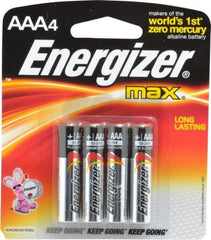 Energizer - Size AAA, Alkaline, 4 Pack, Standard Battery - 1.5 Volts, Button Tab Terminal, LR03, ANSI, IEC Regulated - Caliber Tooling