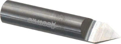 Accupro - 60° Incl Angle, 3/8" Shank Diam, 2" OAL, 3/8" Cut Diam, Conical Engraving Cutter - 1/2" LOC, 1 Flute, Right Hand Cut, Micrograin Solid Carbide, Uncoated - Caliber Tooling