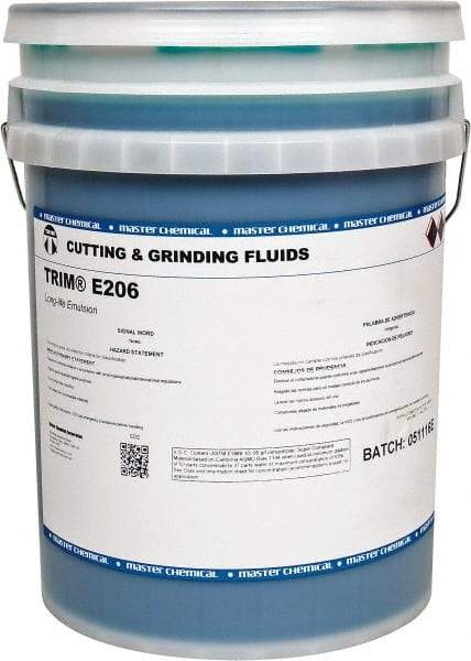 Master Fluid Solutions - Trim E206, 5 Gal Pail Cutting & Grinding Fluid - Water Soluble, For Gear Hobbing, Heavy-Duty Broaching, High Speed Turning - Caliber Tooling