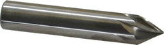 Made in USA - 3/8" Shank Diam, 7 Flute 60° Solid Carbide Countersink - Bright Finish, 2" OAL, Right Hand Cut - Caliber Tooling