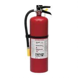 Kidde - 10 Lb, 4-A:60-B:C Rated, Dry Chemical Fire Extinguisher - 5.21" Diam x 19.52" High, 195 psi, 20' Discharge in 21 sec, Rechargeable, Steel Cylinder - Caliber Tooling