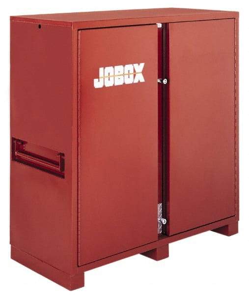 Jobox - 60" Wide x 24-1/4" Deep x 60-3/4" High Job Site Tool Storage Cabinet - 2 Door, Steel, Brown - Caliber Tooling