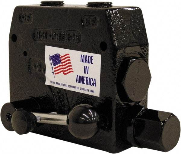 Prince - 30 GPM 1/2 Inlet Cast Iron Hydraulic Control Valve - 4-1/8" High x 4-5/8" Wide x 3-11/32" Long - Caliber Tooling