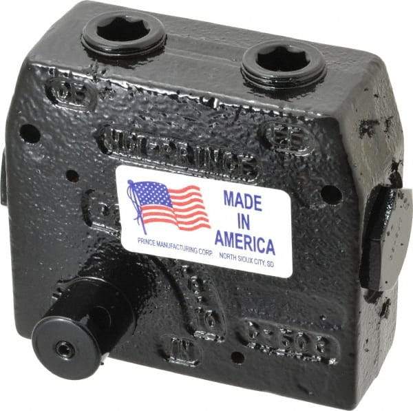 Prince - 30 GPM 3/4 Inlet Cast Iron Hydraulic Control Valve - 4-1/8" High x 4-5/8" Wide x 3-11/32" Long - Caliber Tooling