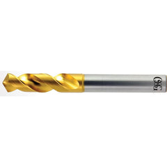 Screw Machine Length Drill Bit: 0.5039″ Dia, 120 °, High Speed Steel Coated, Right Hand Cut, Spiral Flute, Straight-Cylindrical Shank, Series 1100