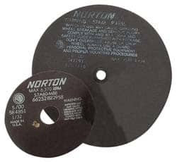 Norton - 13-3/4" Aluminum Oxide Cutoff Wheel - 0.098" Thick, 1-1/4" Arbor, 3,300 Max RPM, Use with Stationary Tools - Caliber Tooling