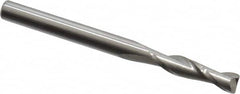 SGS - 1/8", 2 Flute, Single End, Solid Carbide, 0.015" Corner Radius End Mill - 1-1/2" OAL, 30° Helix, Right Hand Flute, 1/2" LOC, Right Hand Cut - Caliber Tooling