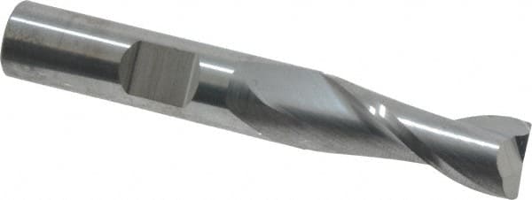 SGS - 3/8", 2 Flute, Single End, Solid Carbide, 0.02" Corner Radius End Mill - 2-1/2" OAL, 30° Helix, Right Hand Flute, 1" LOC, Right Hand Cut - Caliber Tooling