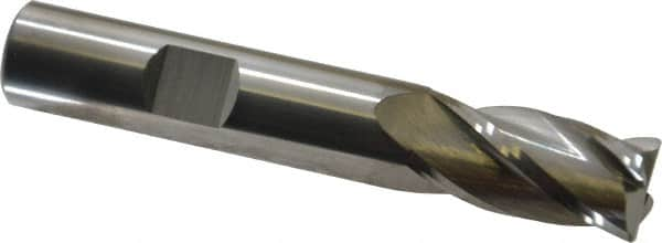 SGS - 1/2", 4 Flute, Single End, Solid Carbide, 0.03" Corner Radius End Mill - 3" OAL, 30° Helix, Right Hand Flute, 1" LOC, Right Hand Cut - Caliber Tooling