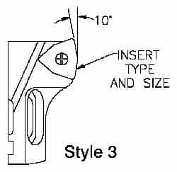 Parlec - Series Twin Bore Roughing, Right Hand Cut, Boring Cartridge - WCMX 04 Insert, 10° Lead Angle - Caliber Tooling