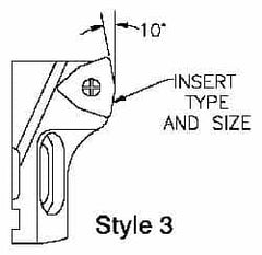 Parlec - Series Twin Bore Roughing, Right Hand Cut, Boring Cartridge - WCMX 04 Insert, 10° Lead Angle - Caliber Tooling