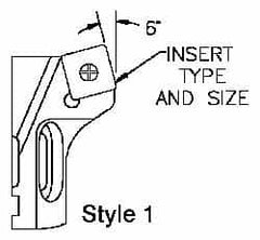 Parlec - Series Twin Bore Roughing, Right Hand Cut, Boring Cartridge - SCMT12 Insert, 6° Lead Angle - Caliber Tooling