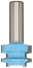 ROMAN CARBIDE - 1-1/16" Cut Diam, 3/4" Length of Cut, 2 Flute, Drawer Lock, Edge Profile Router Bit - Carbide-Tipped, 1/2" Shank Diam, 1-1/2" Shank Length, 2-1/4" OAL, Uncoated - Caliber Tooling